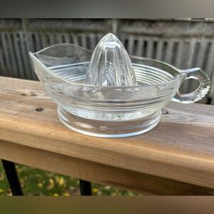 Vintage Glass, Manual Juicer, Citrus Reamer